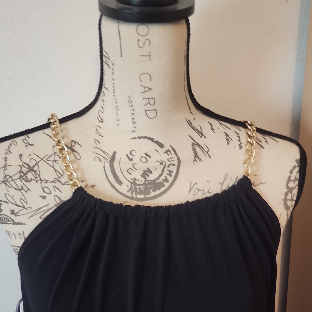 Nina Leonard Black and Blue Maxi Dress - Picture 2 of 6